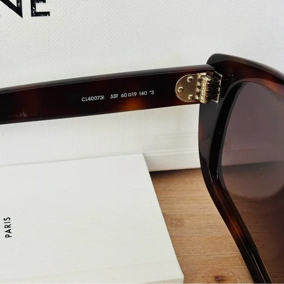Celine Paris CL400731 53F Tortoise Gradient Authentic Sunglasses w/ Box 60mm 19 - Picture 8 of 12